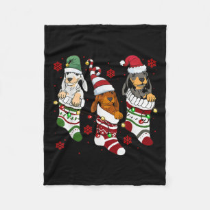 Niedliche Dackel Weihnachten Hund Lover Mama Vater Fleecedecke
