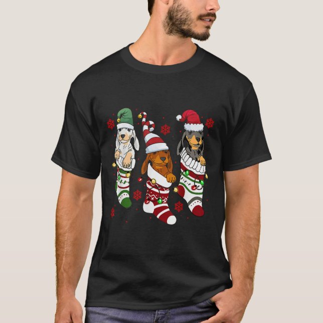 Niedliche Dackel Weihnachten Hund Lover Mama Vater T-Shirt (Vorderseite)