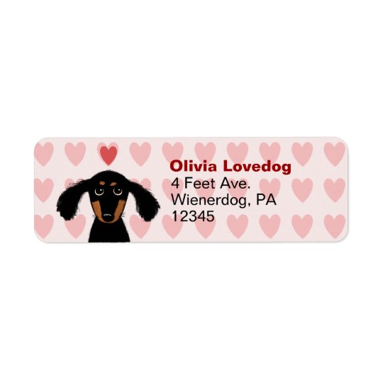 Niedliche Dackelvalentine-Liebe-Rücksendeadresse