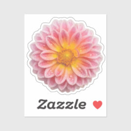 Niedliche Dahlia- und Taubentropfen Aufkleber