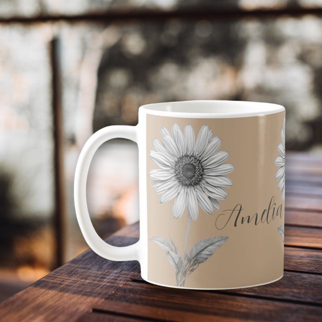 Niedliche Daisy-Blume benutzerdefinierbar Kaffeetasse (Von Creator hochgeladen)