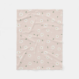 Niedliche Daisy Blütenblüten & Grüne Girl Kinderzi Fleecedecke
