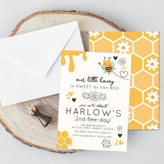 Niedliche Daisy Sweet wie Honey Bee Birthday Einladung