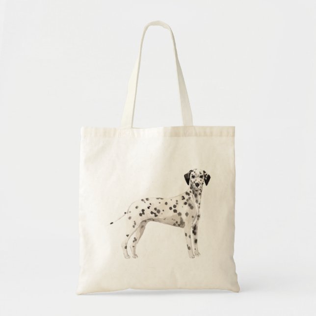 Niedliche Dalmatiner Hund Aquarellillustrierung Tragetasche (Vorne)