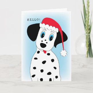 Niedliche Dalmatiner-Hundeweihnachtskarte Feiertagskarte