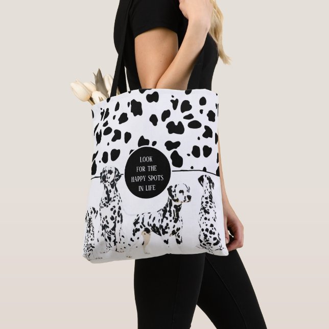 Niedliche Dalmatiner Schwarz-Weiß-Glückssträhne Tasche (Von Nahem)