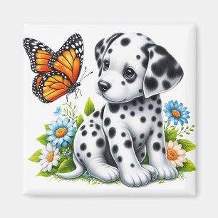 Niedliche Dalmatiner- und Schmetterlingsfreunde Magnet