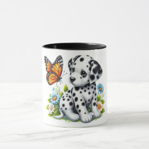 Niedliche Dalmatiner- und Schmetterlingsfreunde Tasse