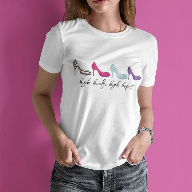 Niedliche Damen Chic Shoes T-Shirt (Whimsical high heels t shirt. )
