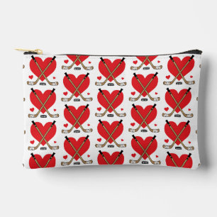 Niedliche Damen-Girls-Liebe Heart Hockey Sticks Zubehörtasche