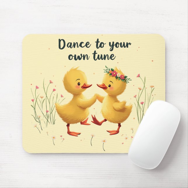 Niedliche Dancing Ducklings mit floralen Frühlings Mousepad (Mit Mouse)