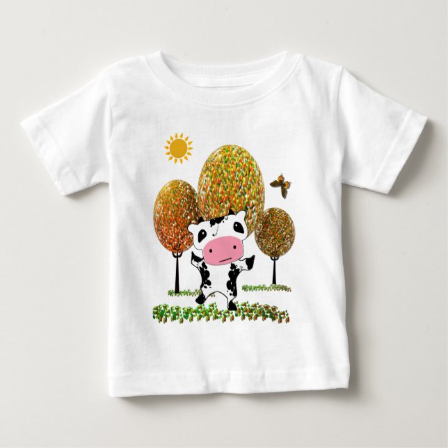 Niedliche Dancing Kawaii Kuh in einem Gelee... - M Baby T-shirt (Vorderseite)