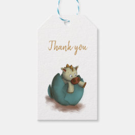 Niedliche Dankeschön-Tags mit Dragon-Illustration Geschenkanhänger