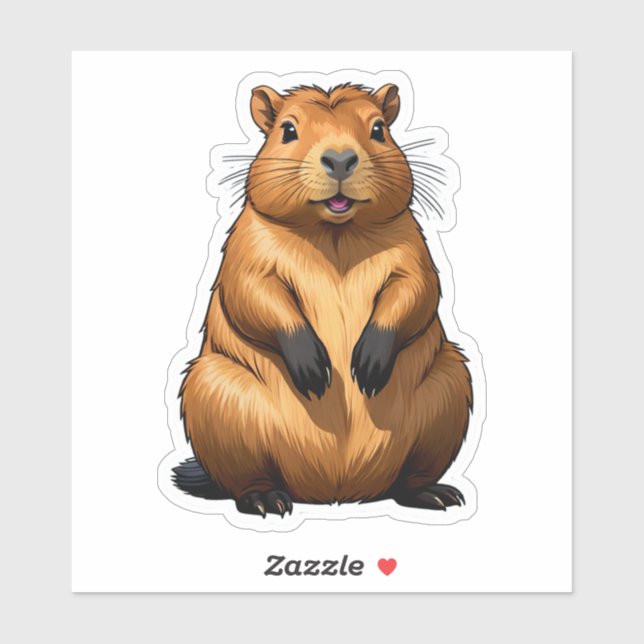 Niedliche Darstellung der Capybara-Nagetiere Aufkleber (Blatt)