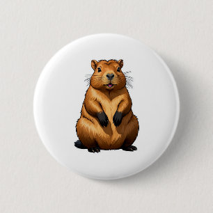 Niedliche Darstellung der Capybara-Nagetiere Button