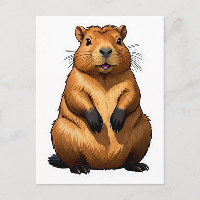 Niedliche Darstellung der Capybara-Nagetiere Postkarte (Vorderseite)