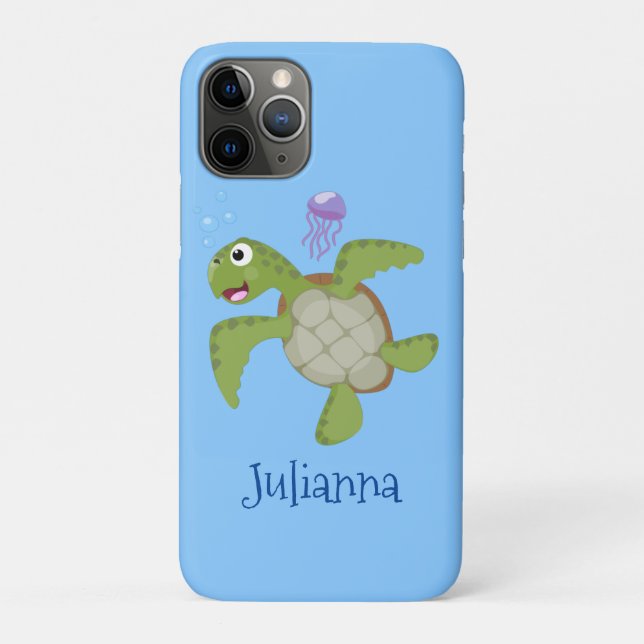 Niedliche Darstellung der Meeresschildkröte "Happy Case-Mate iPhone Hülle (Rückseite)