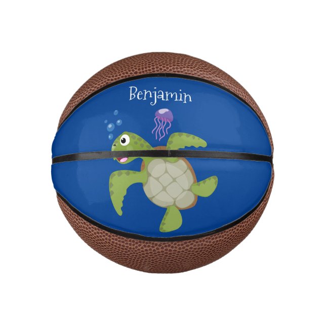 Niedliche Darstellung der Meeresschildkröte "Happy Mini Basketball (Vorderseite)