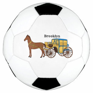 Niedliche Darstellung der Pferde und der königlich Fußball