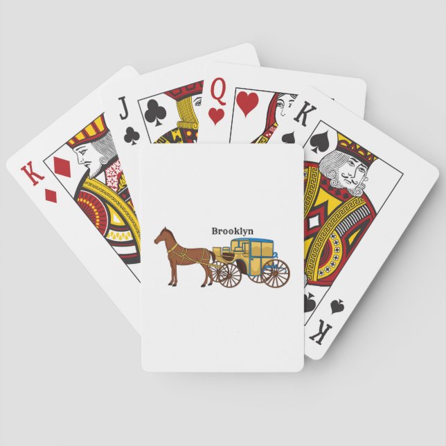 Niedliche Darstellung der Pferde und der königlich Spielkarten (Rückseite)