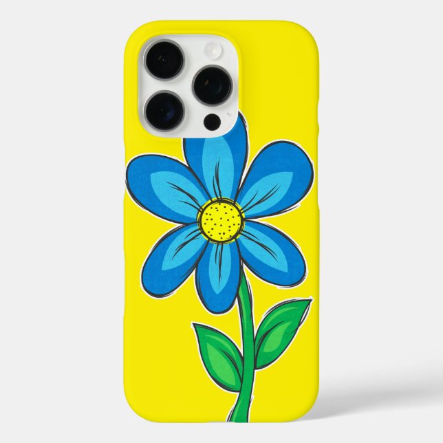 Niedliche Darstellung der Retro-Blume Zeichnend iPhone 16 Pro Hülle (Rückseite)