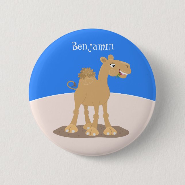 Niedliche Darstellung des Cartoon auf dem Kamel Button (Vorderseite)