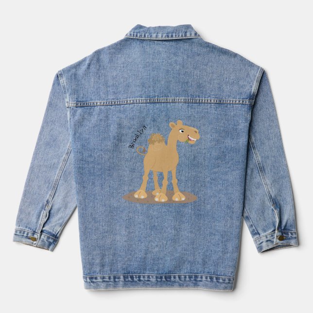 Niedliche Darstellung des Cartoon auf dem Kamel Jeansjacke (Rückseite)