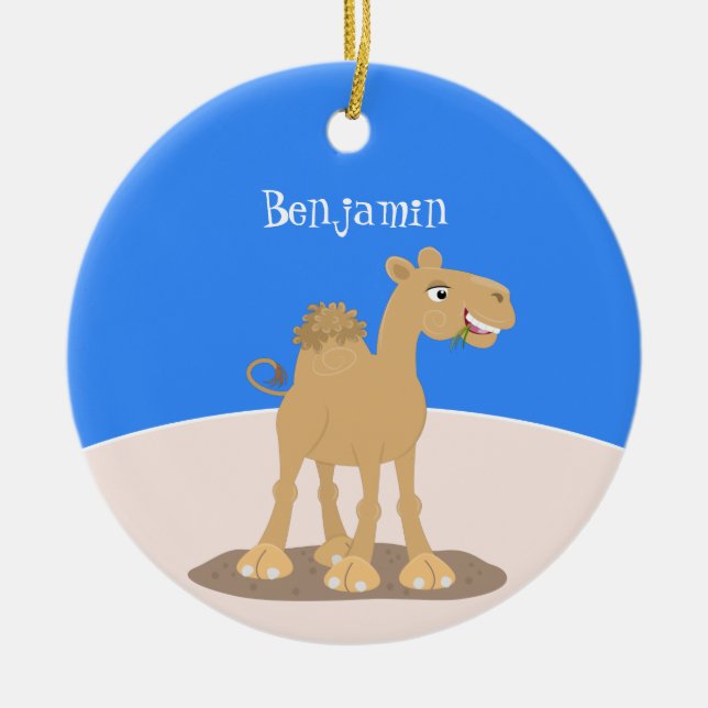 Niedliche Darstellung des Cartoon auf dem Kamel Keramik Ornament (Vorne)