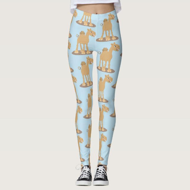 Niedliche Darstellung des Cartoon auf dem Kamel Leggings (Vorderseite)