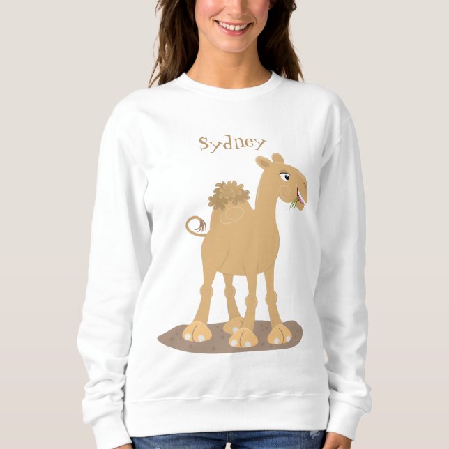 Niedliche Darstellung des Cartoon auf dem Kamel Sweatshirt (Vorderseite)