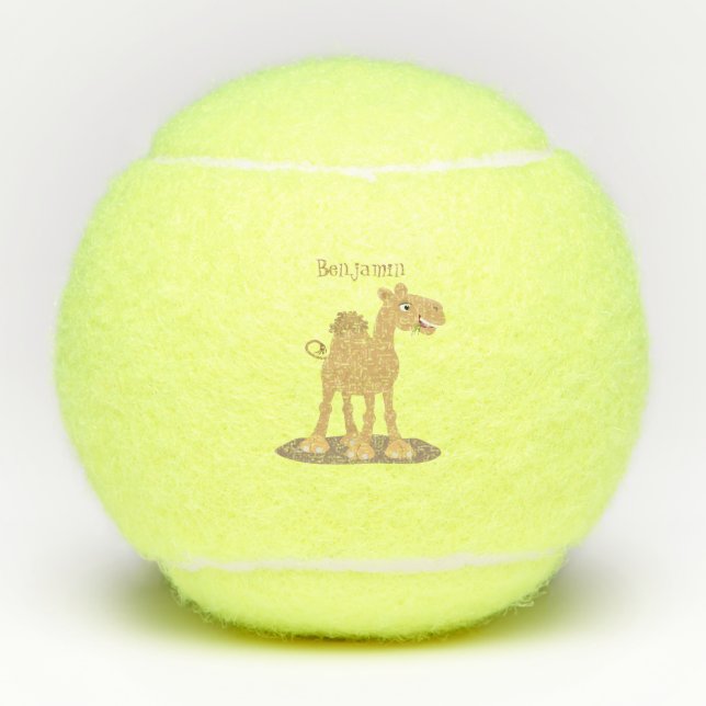 Niedliche Darstellung des Cartoon auf dem Kamel Tennisbälle (Vorderseite)
