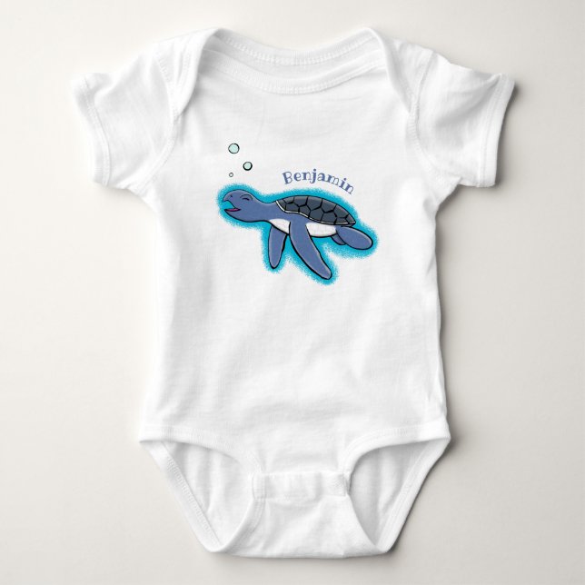 Niedliche Darstellung des Cartoon der Meeresschild Baby Strampler (Vorderseite)