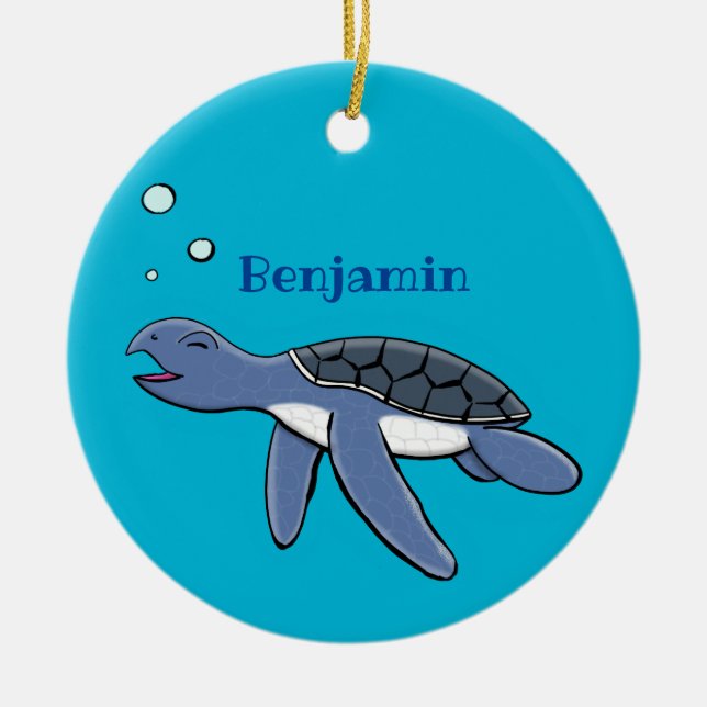 Niedliche Darstellung des Cartoon der Meeresschild Keramik Ornament (Vorne)