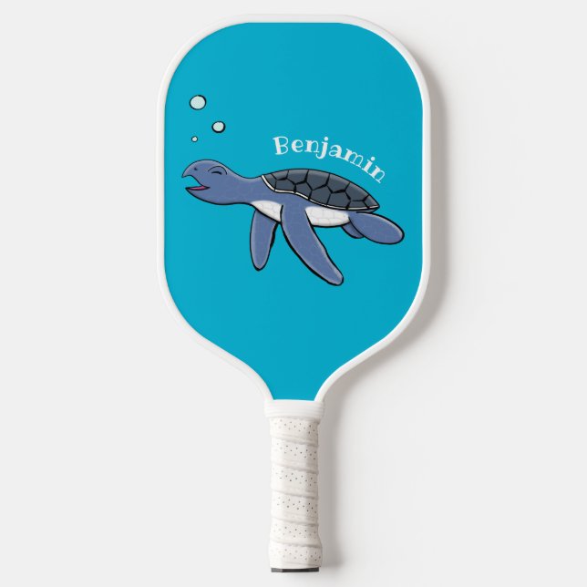 Niedliche Darstellung des Cartoon der Meeresschild Pickleball Schläger (Vorderseite)