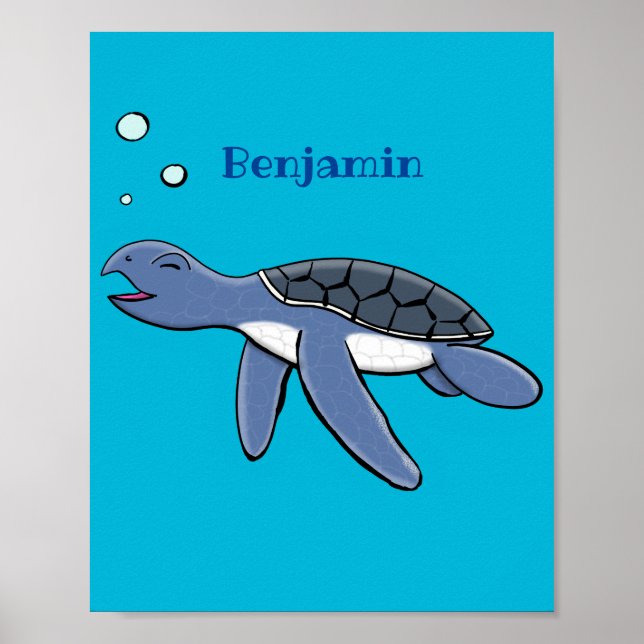 Niedliche Darstellung des Cartoon der Meeresschild Poster (Vorne)