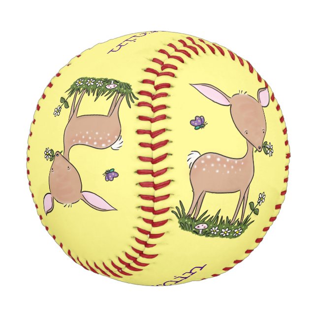Niedliche Darstellung des Cartoon des glücklichen  Baseball (Schrägansicht)