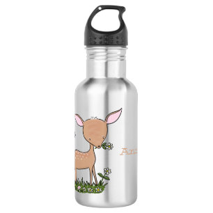 Niedliche Darstellung des Cartoon des glücklichen Edelstahlflasche
