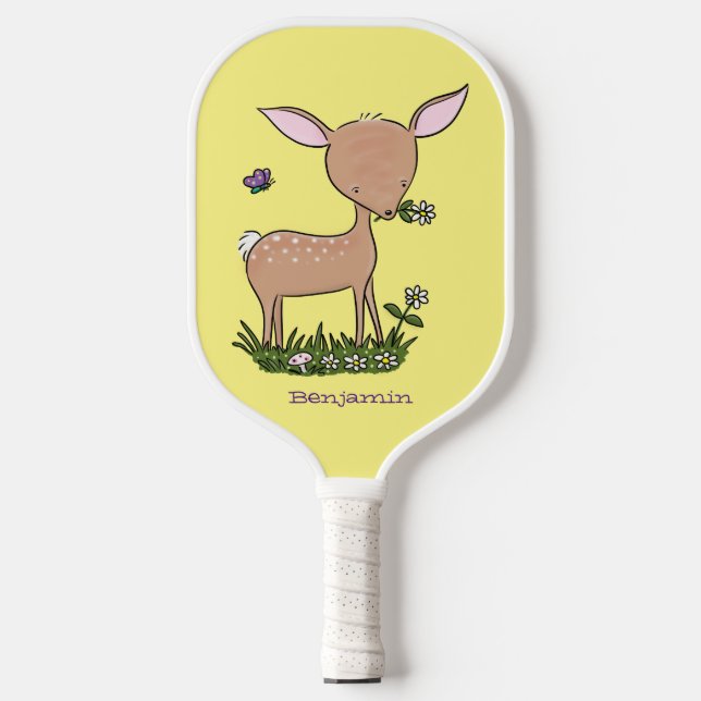Niedliche Darstellung des Cartoon des glücklichen  Pickleball Schläger (Vorderseite)