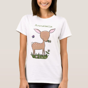Niedliche Darstellung des Cartoon des glücklichen T-Shirt