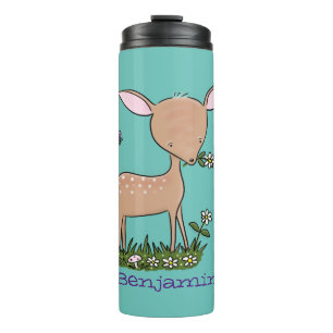 Niedliche Darstellung des Cartoon des glücklichen  Thermosbecher