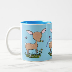 Niedliche Darstellung des Cartoon des glücklichen  Zweifarbige Tasse