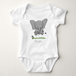 Niedliche Darstellung des Cartoon eines Babyelefon Baby Strampler
