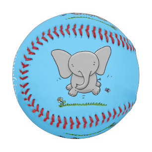 Niedliche Darstellung des Cartoon eines Babyelefon Baseball
