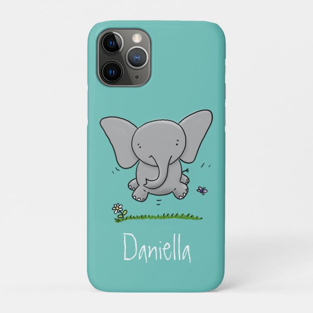 Niedliche Darstellung des Cartoon eines Babyelefon Case-Mate iPhone Hülle (Rückseite)
