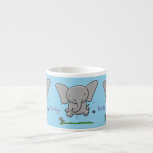 Niedliche Darstellung des Cartoon eines Babyelefon Espressotasse