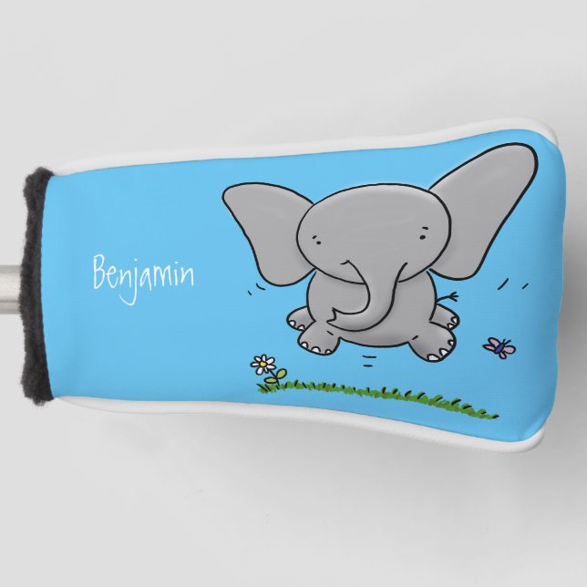 Niedliche Darstellung des Cartoon eines Babyelefon Golf Headcover (Vorderseite)