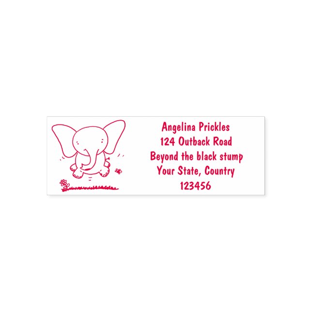 Niedliche Darstellung des Cartoon eines Babyelefon Permastempel (Design)