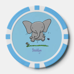 Niedliche Darstellung des Cartoon eines Babyelefon Pokerchips