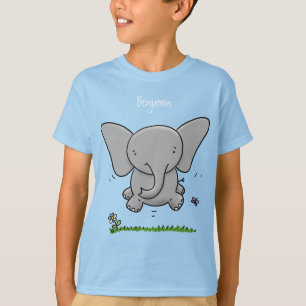 Niedliche Darstellung des Cartoon eines Babyelefon T-Shirt