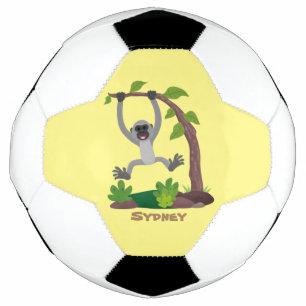 Niedliche Darstellung des Cartoon "glücklicher gib Fußball